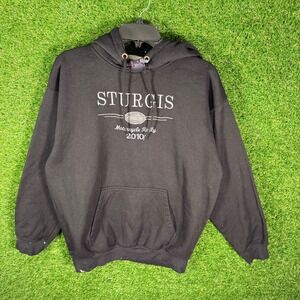 Mens Kenpo Sturgis Motorcycle‎ Rally 2010 Black Hoodie Sweatshirt Size L